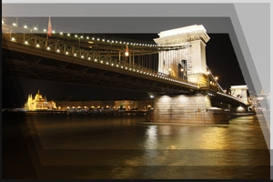 Cityfoto 27 - Ungarn, Budapest, Donau, Kettenbrcke bei Nacht